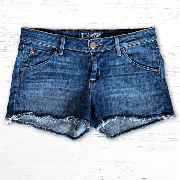 Hudson Jeans Pants - Vintage HUDSON Cut Off Jean Shorts w/ Signature Flap Pockets Size 29 Blue Label
